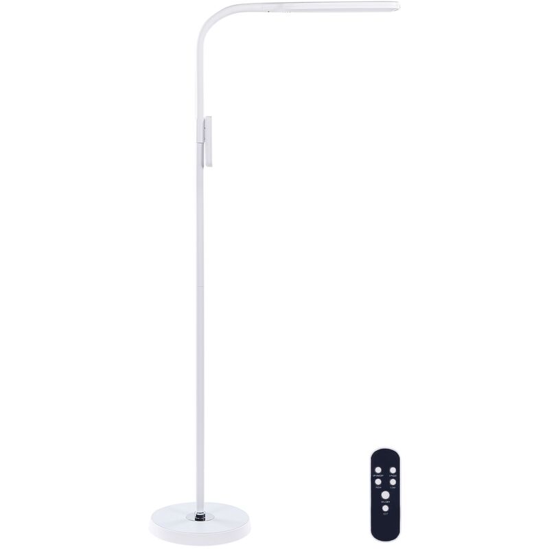 Beliani - Floor led Lamp Office Ambient Task Remote Control Synthetic Material Dimming White Aries