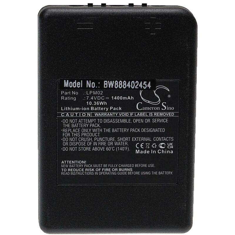 Replacement Battery compatible with Autec djm, ajm, ajr, ajs, Air, Air Dynamic, djl Industrial Radio Remote Control (1400 mAh, 7.4 v, Li-ion) - Vhbw