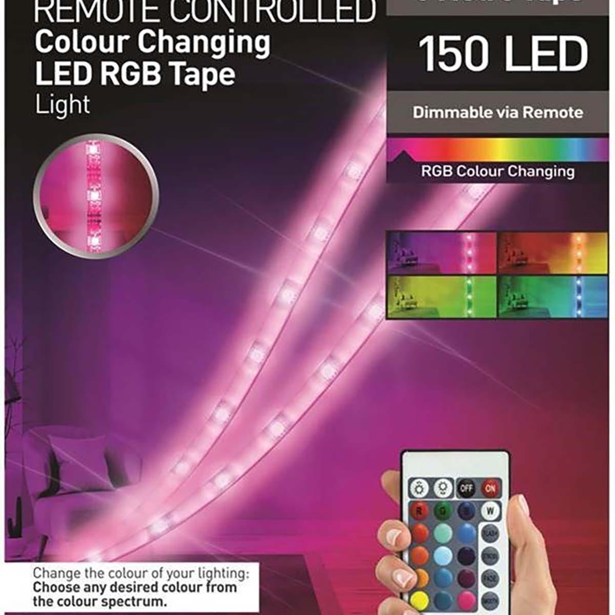 Status 5M Remote Controlled Colour Changing LED RGB Tape Light, none