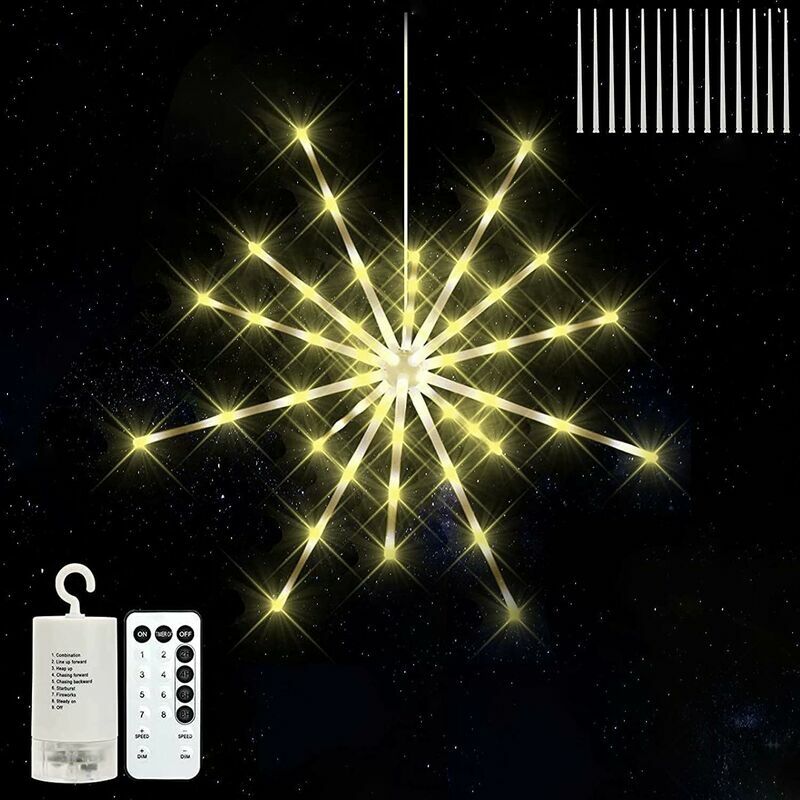Fireworks Starburst Lights Outdoor Christmas Lights Outdoor Christmas Lights 8 Mode Battery Operated led Christmas Lights with Remote Control and