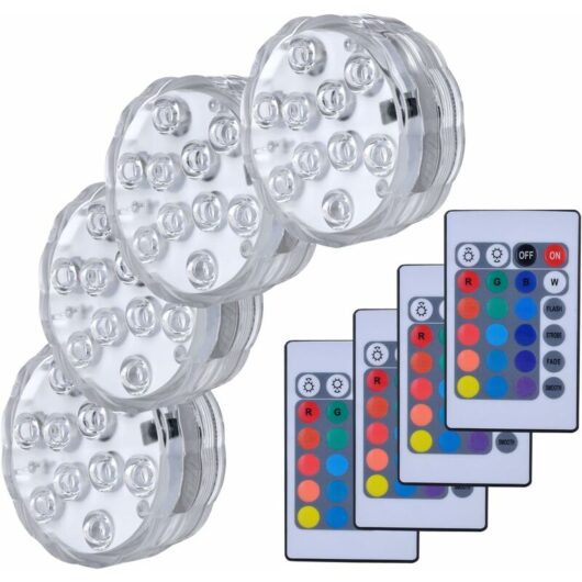 Led Submersible Light, led Underwater Lamps Multi-Color Submersible Lighting with Remote Control Waterproof IP68 for Swimming Pool/Decorations//Party