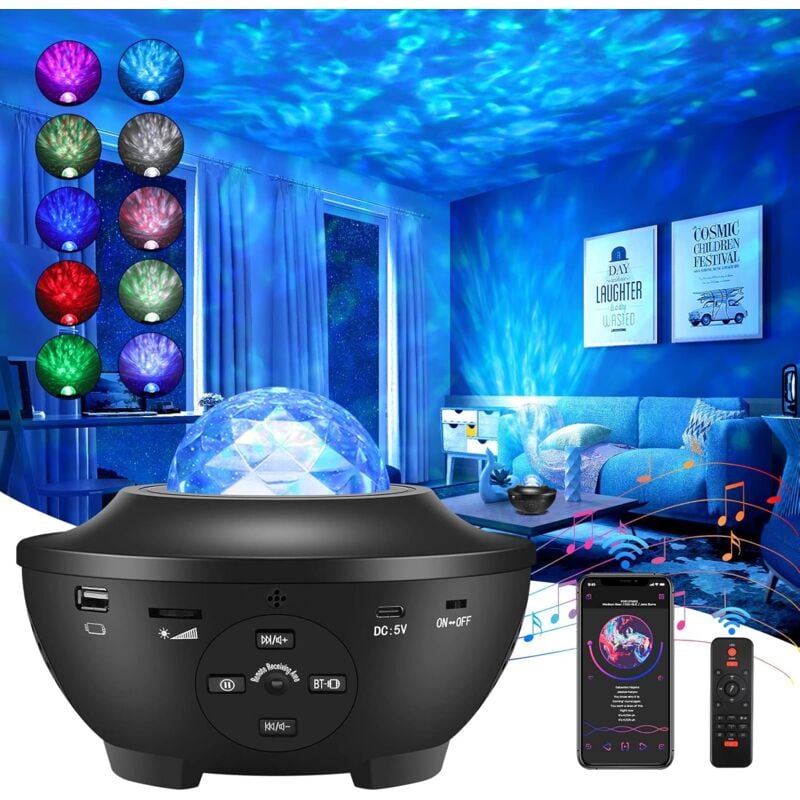 Star Sky Projector, led Rotating Galaxy Cloud Night Light with Remote Control and Bluetooth Speaker, led Projector Night Light for Adult Kids Bedroom