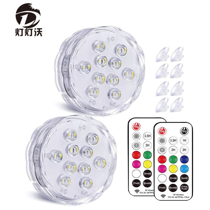Usb Rechargeable led Light Submersible led with wrgb Remote Control Waterproof Decorative Color led Night Light Aquarium Lighting led Above Ground