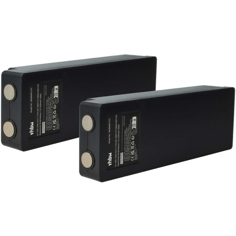 Vhbw - 2x Battery Replacement for Scanreco EEA2512, EEA4404, IM6024, 708031757 for Industrial Radio Remote Control (2500mAh, 7.2 v, NiMH) - Black