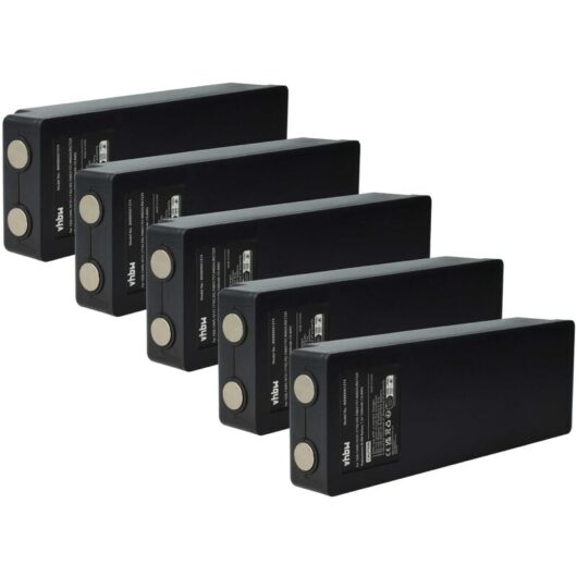 Vhbw - 5x Battery Replacement for Palfinger 17162, 16131, 1026, 13445, 708031757 for Industrial Radio Remote Control (1500mAh, 7.2 v, NiMH) - Black