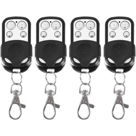 4-Piece Universal Remote Control, Electric Garage Door Opener Clone, 433 MHz Replacement Remote Control, Four-Button Garage Door Remote Control,