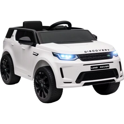 AIYAPLAY Licensed Land Rover, Kids Electric Car w/ Remote, Music, White
