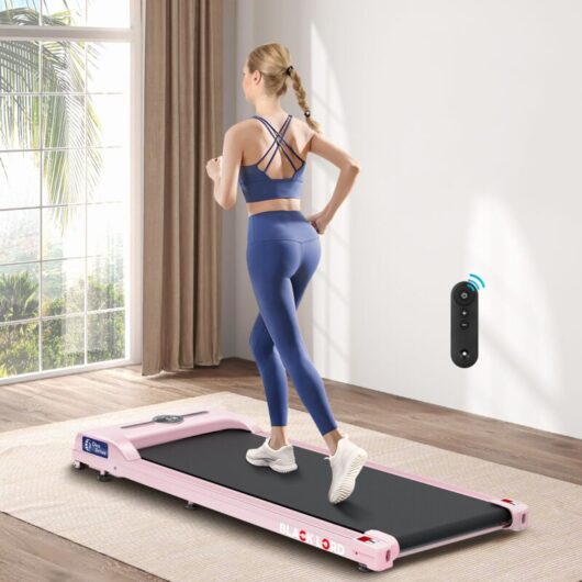 Black Lord - Walking Pad, Treadmill for Home, Under Desk Treadmill with led Display & Bluetooth Speaker & Remote Control - Pink