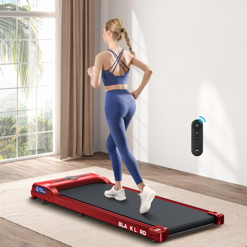 Black Lord - Walking Pad, Treadmill for Home, Under Desk Treadmill with led Display & Bluetooth Speaker & Remote Control - Red