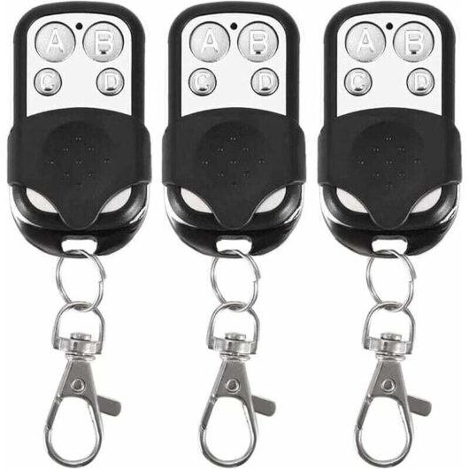 Set of 3 universal remote controls for automatic doors, 315 MHz frequency, fixed code, 4 buttons, for up to 4 doors. MUMU