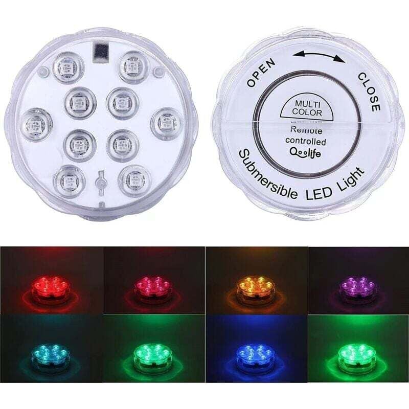 Ymyny - 2-Piece Underwater Light, Waterproof Magnetic Pool Lights, led Underwater Lights with Remote Control Timer, IP68, 13 led Color Changing, led