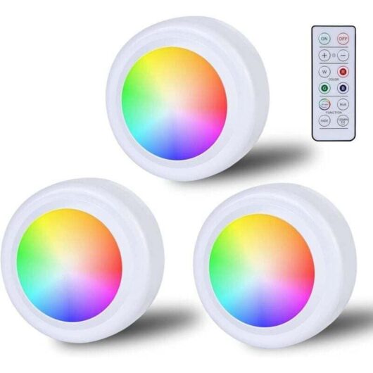 Ymyny - Battery Operated rgb led Spotlight with Remote Control, 16 Color Changing Dimmable Closet Light Showcase Lighting Wireless led Lighting Touch