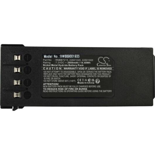 Battery Replacement for Hiab 2250201, 2.250.2011, 2.250.1000, 2.250.2010, 22501000 for Industrial Radio Remote Control (2000 mAh, 7.2 v, NiMH) - Vhbw
