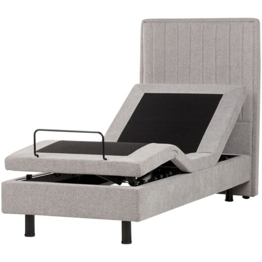 Adjustable Bed Fabric DUKE II 80 x 200 cm (EU Small Single) Light Grey