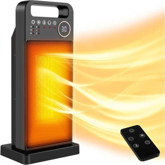 2000W Portable Fan Heater, Adjustable Fan Heater with Remote Control, 12-Hour Timer, 3 Temperature Modes, 60° Oscillation