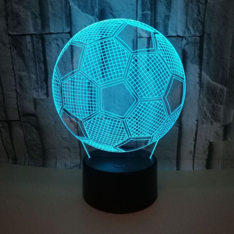 Football Night Light for Kids, 3D LED Football Bedside Lamp for Children, 7 Color Change with Remote Control, Bedroom Decoration, Birthday Surprise