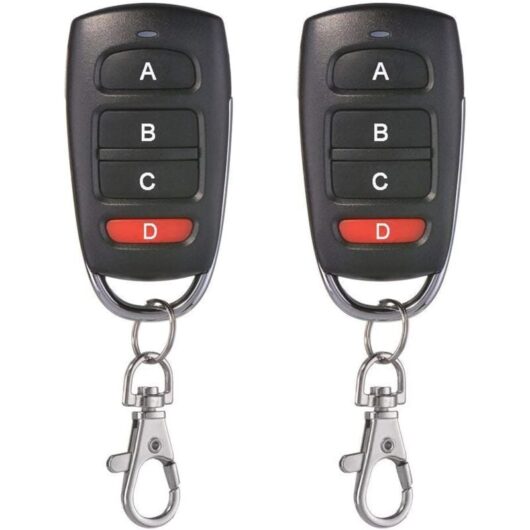 Serbia - Lot de 2 Universel Porte De Garage Clonage Clé Fob Télécommande 433 MHz 4 bouton Cloner pour Porte de Garage Porte Électrique etc
