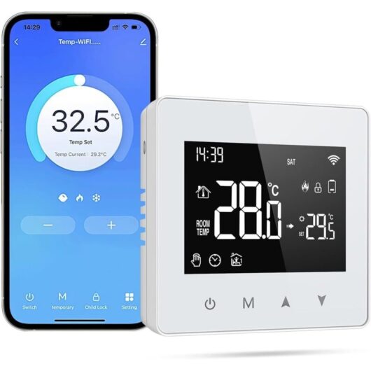 CCYKXA Smart Thermostat, Wireless Thermostat, Compatible with Alexa and Google Home, Gas Boiler Thermostats, Smart WiFi Connected Thermostats with