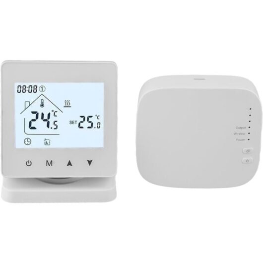CCYKXA Wireless smart thermostat for water boiler systems, WiFi connectivity for remote control, supports battery or USB power with receiver (without