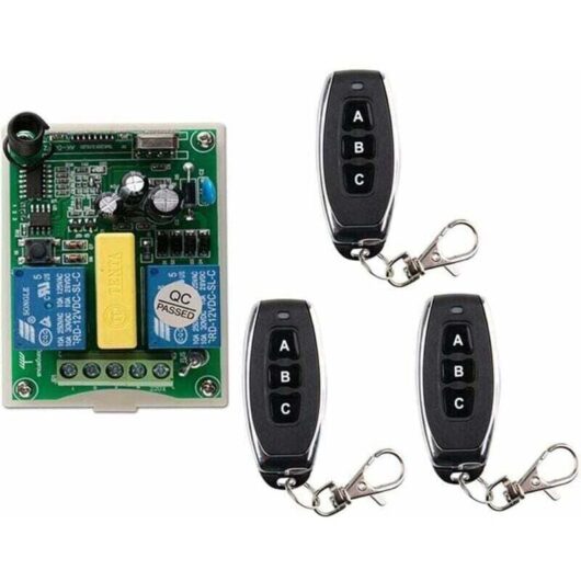 2-channel radio remote control, 1 receiver + 3 transmitters for pipe gates, radio set, electric winch control, 220 V, reverse function