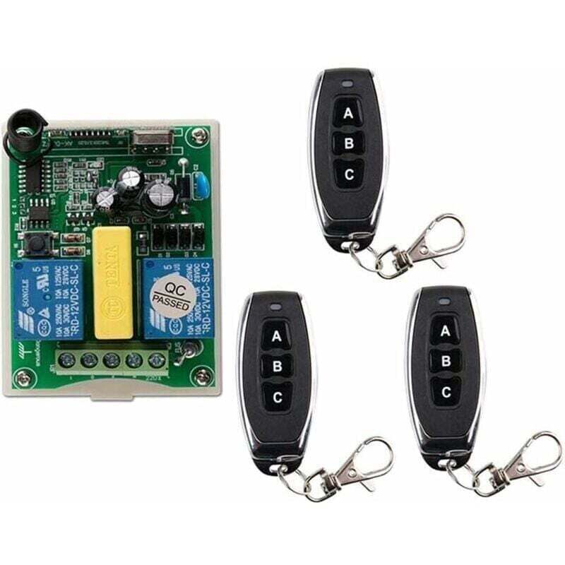 2-channel radio remote control, 1 receiver + 3 transmitters for pipe gates, radio set, electric winch control, 220 V, reverse function