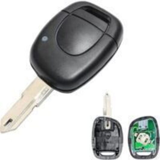 433 MHz car remote control, 1-button housing for Clio 2, compatible with Renault Clio 2, Kangoo 1, Twingo Master (PCF7946 NE73 chip)