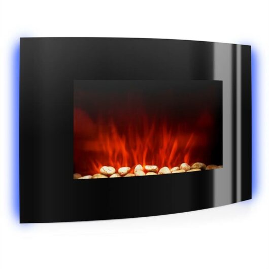 Klarstein Electric Fireplace, Electric Log Burner Indoor, 2000W Electric Fire Wall Mount Flame Electric Fire Place with LED Flame Effect, Fake