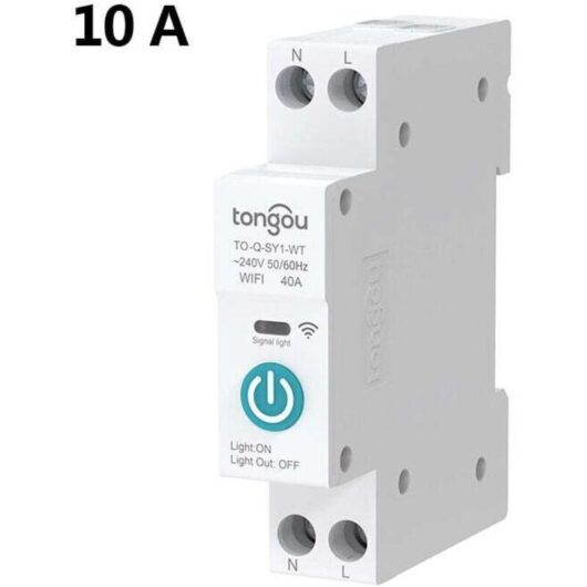 TUYA WIFI 1P 10A DIN Rail Smart Switch Circuit Breaker for Smart Home Wireless Remote Control Switch.