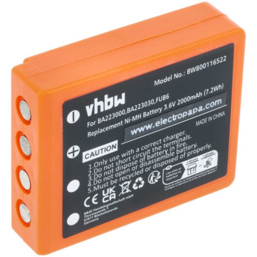Vhbw - 1x Battery Replacement for hbc FBFUB09N, FUB9NM for Industrial Radio Remote Control (2000 mAh, 3.6 v, NiMH)