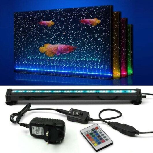 Waterproof aquarium light with remote control, 5050 color-changing LEDs with 24-key controller for freshwater and saltwater aquariums, 30cm.