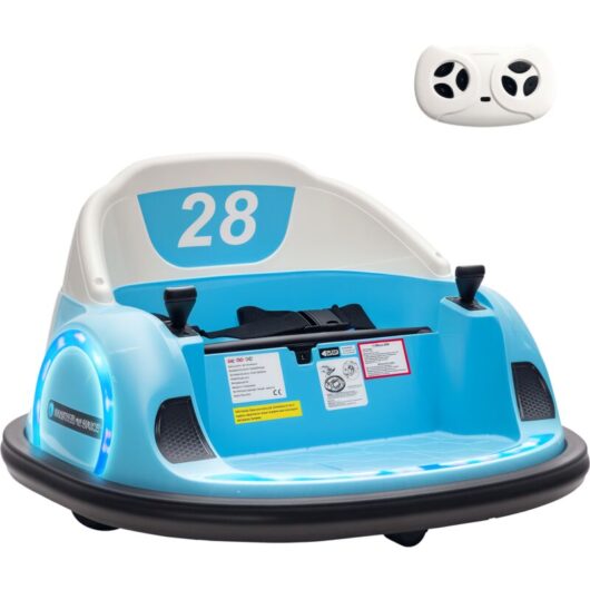 Aiyaplay - 360° Rotation 12V Kids Bumper Car w/ Remote Control, Light Blue