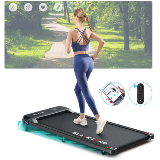 BLACK LORD Walking Pad, Treadmill for Home with 2-level Incline, Under Desk Treadmill with LED Display & Bluetooth Speaker & Wireless Control - Black