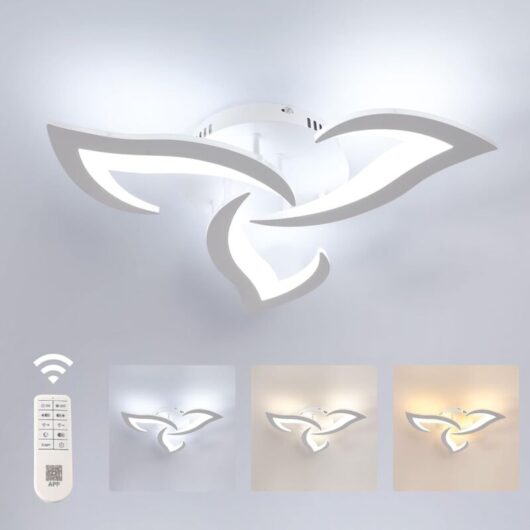 Comely - Modern Dimmable led Ceiling Light 35W 3937LM Acrylic 3000K-6500K Remote Control Ceiling Lamp for Bedroom Living Room Dia 58cm (White)