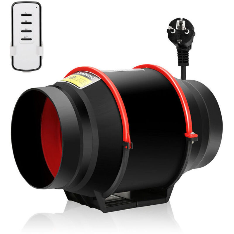 100mm/150mm Duct Fan, Axial Duct Extractor, 310m³/h with Remote Control - 100mm 40W