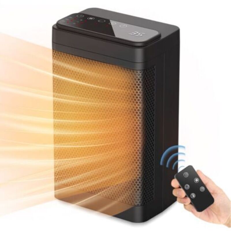 1200 W Fan Heater, PTC heater with remote control, 60° oscillating fan heater with energy saving