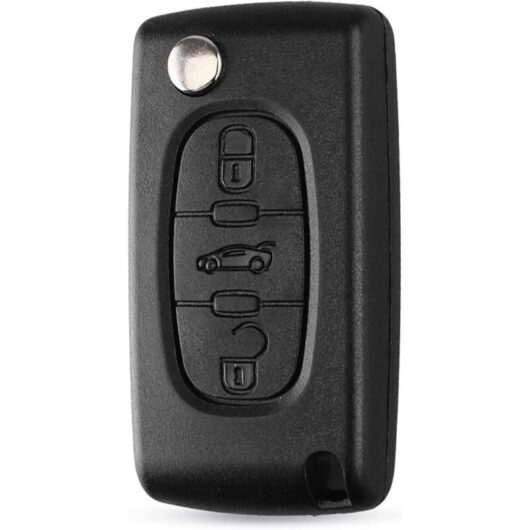 2-piece Peugeot 207 Key Fob Case, Compatible with Peugeot 207, 307, 407, 208, 308, 408, Citroën C2, C3, C4, C5, Berlingo, Grand Picasso, 407 Key Fob
