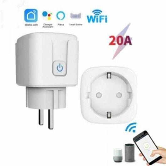 20A Wifi Smart Socket with AI Power Metering Voice Mobile Phone Remote Control European Plug (1 Piece)