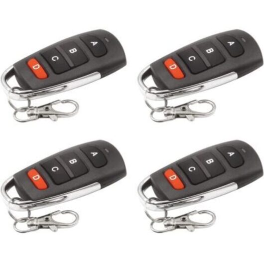 4 Pcs 433 MHz Gate Remote Control, Wireless Garage Door Remote Control Copier Clone 433.92 MHz