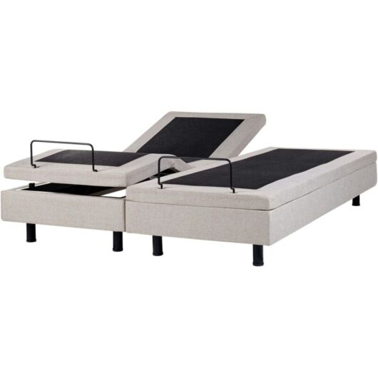 Adjustable Bed without Headboard Fabric DUKE 180 x 200 cm (EU Super King) Beige