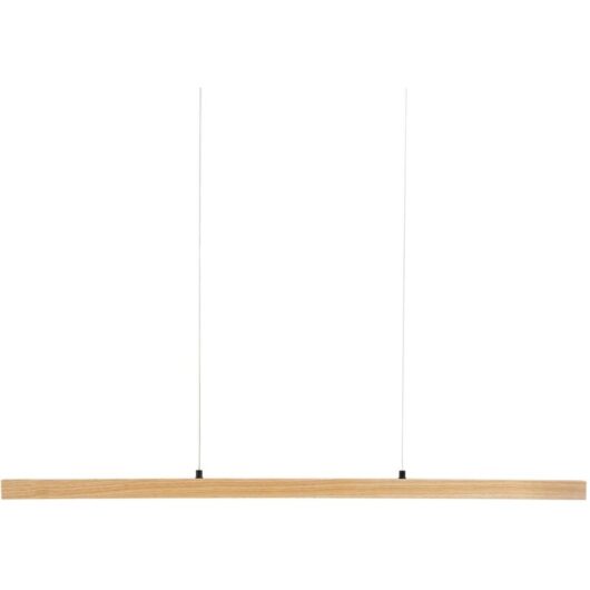 Beliani - Hanging led Pendant Lamp Minimalistic Design with Remote Control Dimming Oak Wood Light Tone Stewarts