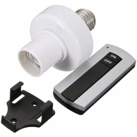 E27 220V Wireless Remote Control Lamp Light Bulb Cap Holder Socket Switch