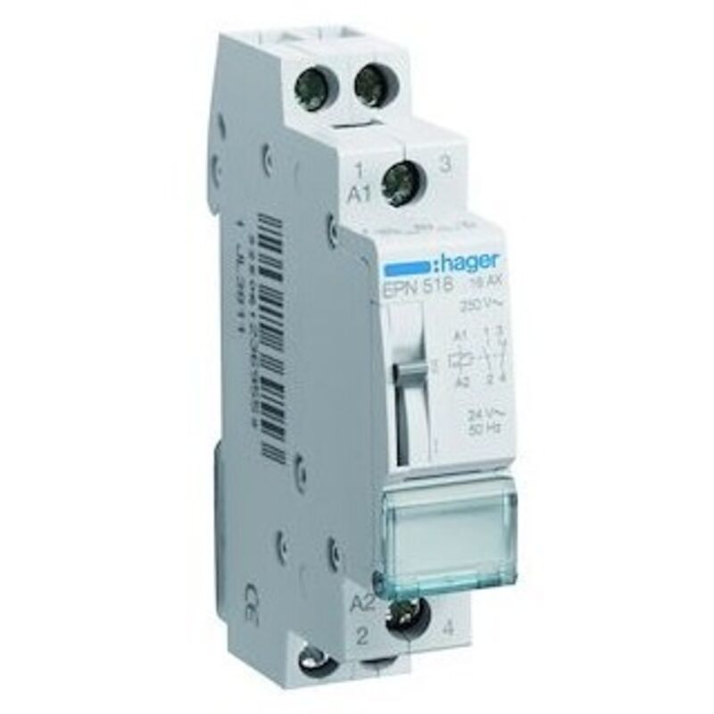 Hager EPN518 24V 16A 1-module 1-output + 1-input remote-controlled switch