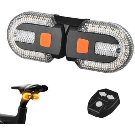 [NEVER USED] Electric Scooter Turn Signal Light, 5 Modes, USB Rechargeable with Remote Control, Waterproof LED Tail Light for Electric Bikes