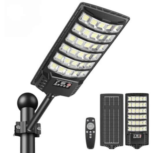 [NEVER USED] Outdoor LED Solar Street Light, IP66 Waterproof Floodlight with Solar Panel, 6000K, Motion Sensor, Outdoor Garden Lighting with Remote
