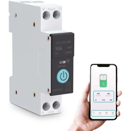 [NEVER USED] Rosvola Smart WiFi Switch, Home Circuit Breakers, Mobile Phone Remote Control, 3 Synchronization Modes for Household Appliances (10A),