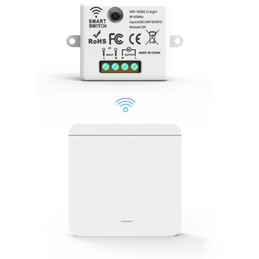 SIENTICE 433.92 MHz Remote Control Light Switch, Wireless Remote Control Switch AC85-265V, One Switch + One Controller
