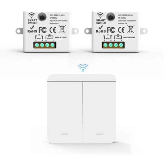 SIENTICE Smart Control Lamps, Two-Way Home Controller, AC85-265V, 433.92MHz, Two Switches + One Controller