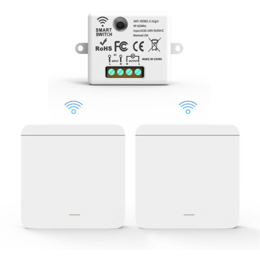 SIENTICE Wireless Switch AC85-265V, Wireless Remote Control Switch, No Wiring Required, One Switch + Two Controllers