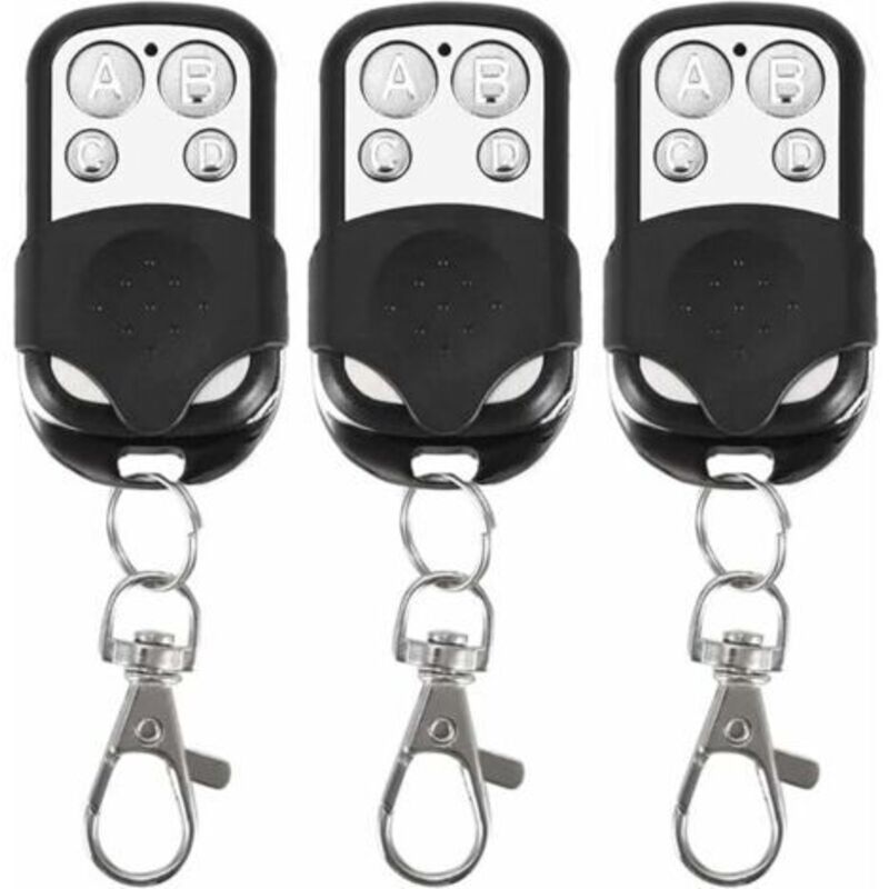 Set of 3 universal remote controls for automatic doors, 315MHz frequency, fixed code, 4 buttons, for up to 4 doors.