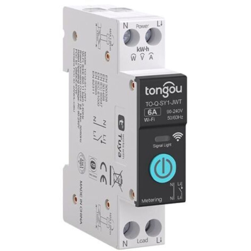 Smart WIFI Switch Home Circuit Breakers Mobile Phone Remote Control 3 Timing Modes for Home Appliances (6A)